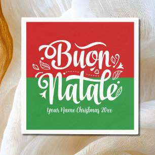 Custom Buon Natale Italian Merry Christmas Napkins