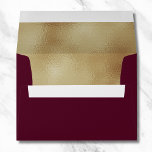 Custom Burgundy Faux Gold Foil Formal 5x7 Envelope<br><div class="desc">A burgundy 5x7 envelope with a faux gold foil lining inside. This addressed elegant and shiny metallic gold all purpose envelope is a classy way to send invitations.</div>