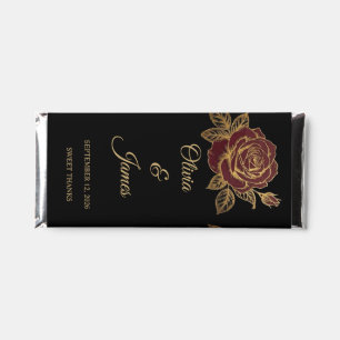 Custom Burgundy Gold Moody Rose Chocolate Bar
