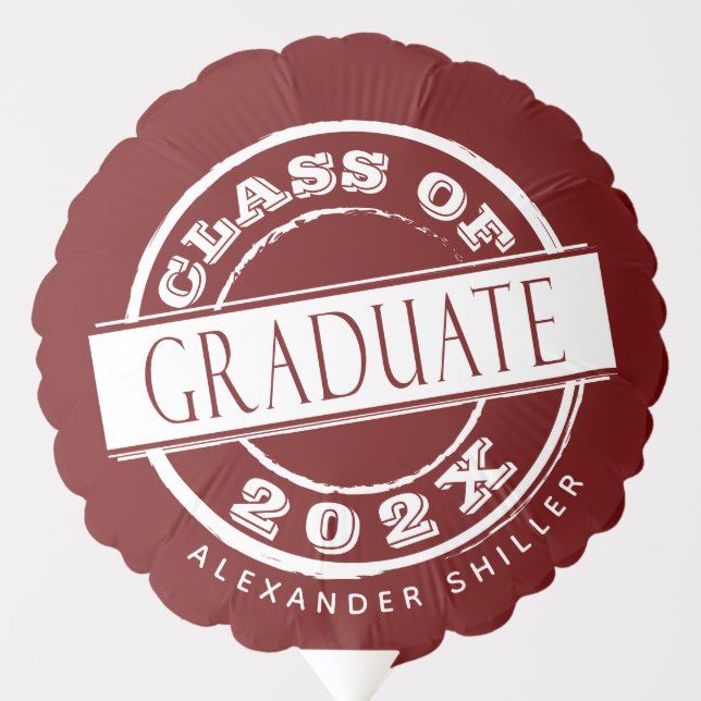 Custom Burgundy Graduate  Balloon (Front)