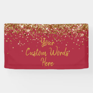 Custom Burgundy Red Birthday Party Photo Booth Banner