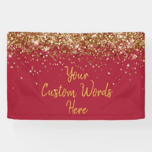 Custom Burgundy Red Gold Birthday Party Photo Prop