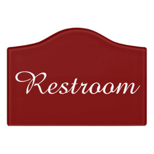 Custom Burgundy Simple Restroom Arrow  Door Sign