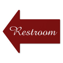 Custom Burgundy Simple Restroom Arrow