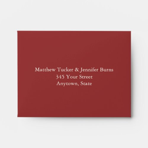 Custom Burgundy Wedding Envelope with Address