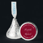 Custom Burgundy Wedding Hershey®'s Kisses®<br><div class="desc">A fun and unique wedding candy party favor for your guests. The burgundy label features "It Started With a Kiss, " your names and wedding date written in minimal modern white typography and a stylish white script.</div>