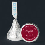 Custom Burgundy Wedding Hershey®'s Kisses®<br><div class="desc">A fun and unique wedding candy party favor for your guests. The burgundy label features "It Started With a Kiss, " your names and wedding date written in minimal modern white typography and a stylish white script.</div>