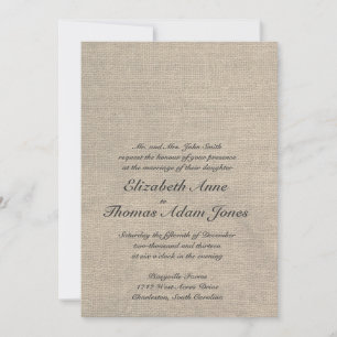 Custom Burlap Wedding Invitation