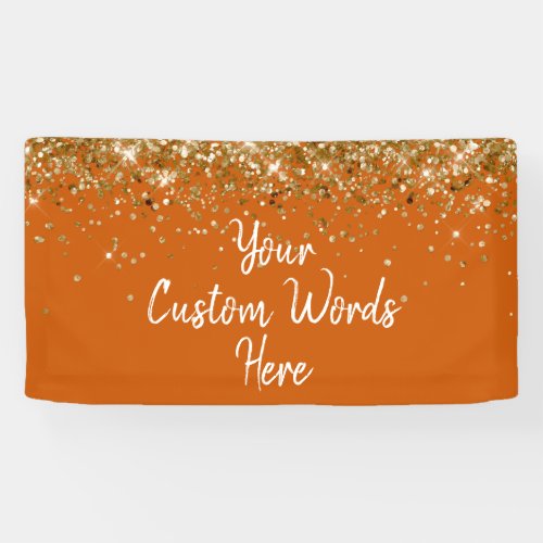 Custom Burnt Orange Gold Birthday Party Photo Prop