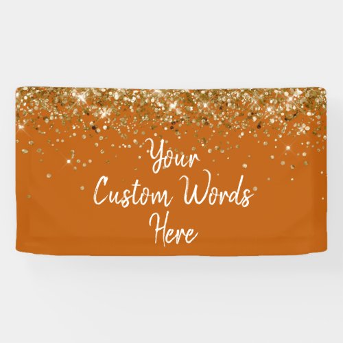 Custom Burnt Orange Gold Birthday Party Photo Prop