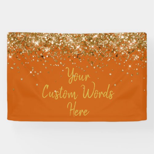 Custom Burnt Orange Gold Birthday Party Photo Prop