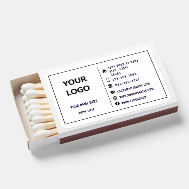 Custom Busines Design Your Own Matchboxes Template (Front Open)