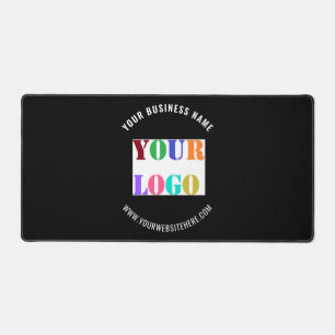 Custom Busines Logo and Text Desk Mat Your Colors