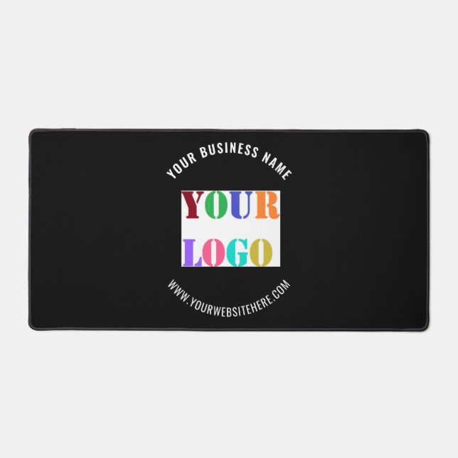 Custom Busines Logo and Text Desk Mat Your Colors (Front)