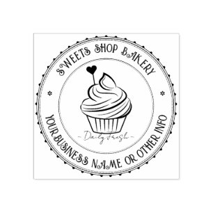 Custom Busines Logo   Cute Homemade Bakery Logo  Rubber Stamp
