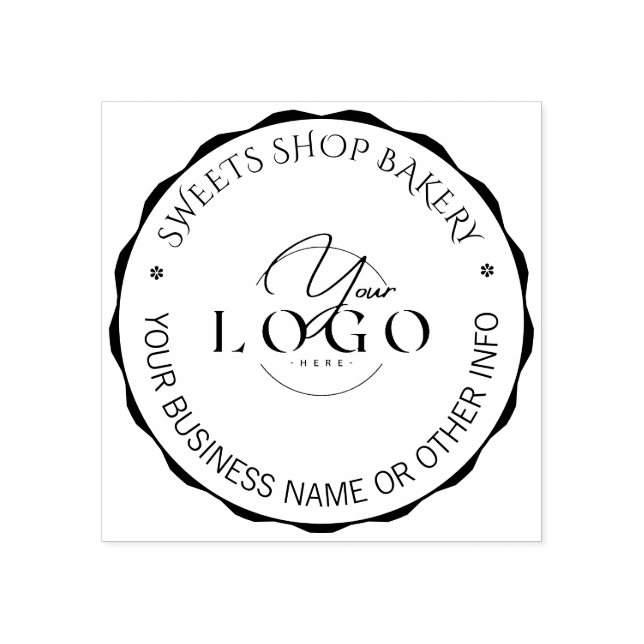 Custom Busines Logo | Cute Homemade Bakery Logo  Rubber Stamp (Imprint)