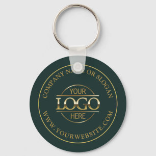 Custom Busines Logo Promotional Dark Green Keychain