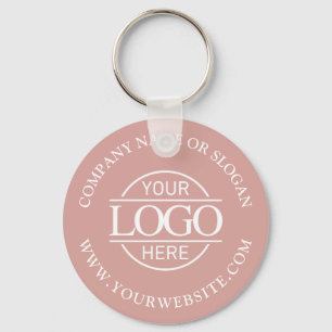 Custom Busines Logo Promotional Dusty Rose Keychain