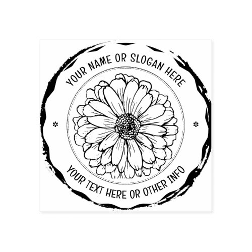 Custom Busines Logo  RUSTIC FLORAL BOTANICAL  Rubber Stamp