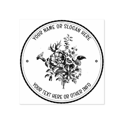 Custom Busines Logo stamp ELEGANT FLORAL BOTANICAL