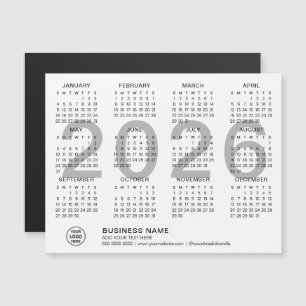 Custom Business 2026 White Magnetic Calendar