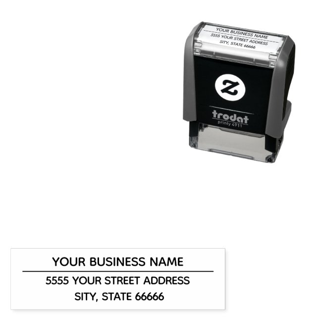Custom Business Address Name Self-inking Stamp (In Situ)
