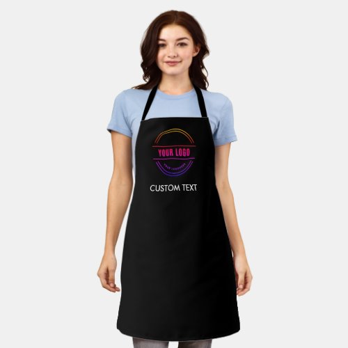 Custom Business Apron with Logo Personalized Black