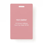 Custom Business Basic Employee Name Photo Pink