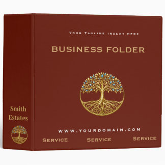 Custom Business Binder with tree of life design