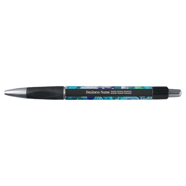 Custom Business Blue Sea Bubbles Abstract Art Pen (Front)