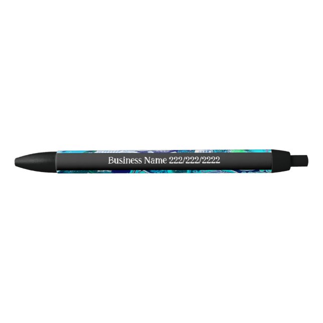 Custom Business Blue Sea Bubbles Abstract Art Pen (Front)
