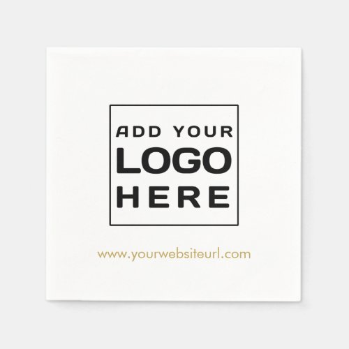 Custom Business Brand Logo and Website Staff Paper Napkins