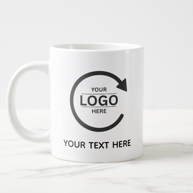 Custom Business Brand Logo Giant Coffee Mug (Left)