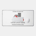 Custom Business Branded Logo QR Scan Code Text Desk Mat | Zazzle