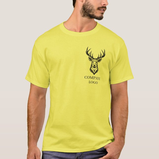 Custom Business Branded Logo QR Scan Code Text T-Shirt (Front)