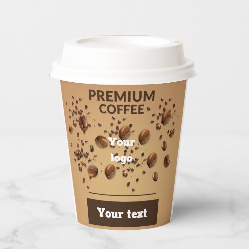 Custom Business branding company modern coffee Paper Cups