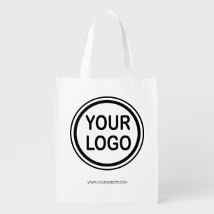 Custom Business Branding Logo Template Grocery Bag