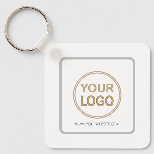 Custom Business Branding Logo Template Keychain (Front)