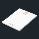 Custom Business Branding Logo Template Notepad<br><div class="desc">Create a more memorable brand experience with your customers. Add your company logo to keep their attention to your brand. Choose from various merchandise, make great giveaways. Perfect for advertising and marketing your business. Simply replace with your logo and text, or if preferred, use customize feature to change font type,...</div>