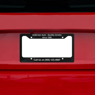 Custom Business Branding Personalized License Plate Frame