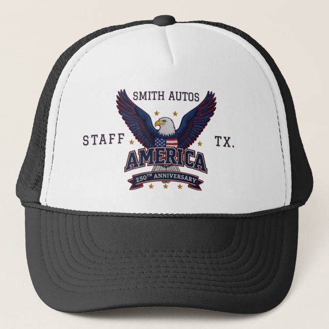 Custom Business Branding USA 250  Trucker Hat (Front)