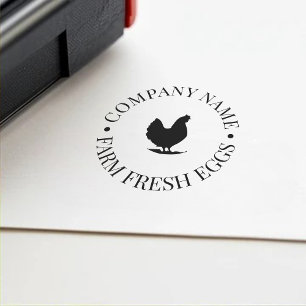 Custom Business Branding Vintage Poultry Farm Egg Self-inking Stamp