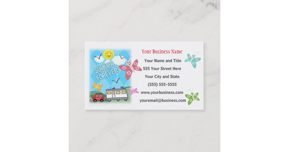 Custom Business Campgrounds / RV Sales Business Card