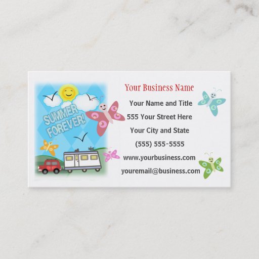 Customizable Custom Business Campgrounds / RV Sales Business Card