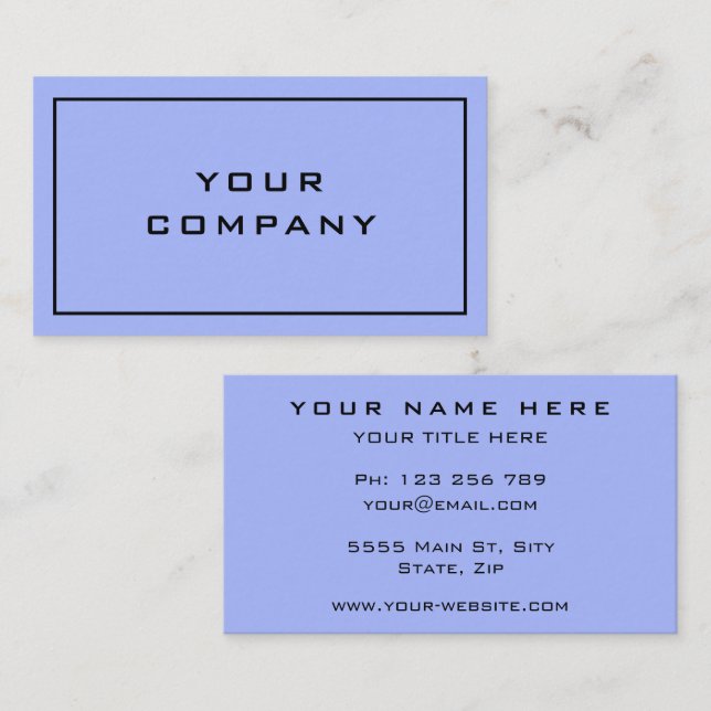 Custom Business Card Blue Color - Personalized (Front/Back)