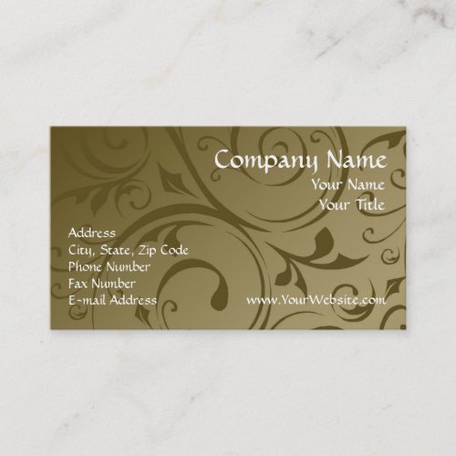 Custom Business Card Chocolate Swirl Design Business Card