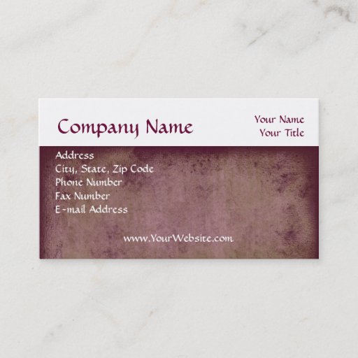 Customizable Custom Business Card, Cranberry Vintage Design