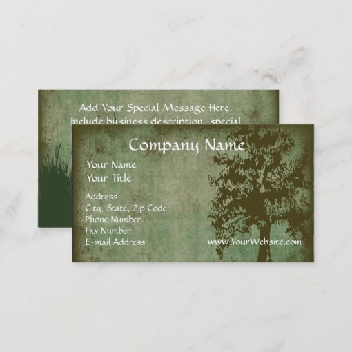 Custom Business Card, Design Online Green Eco Tree Business Card | Zazzle