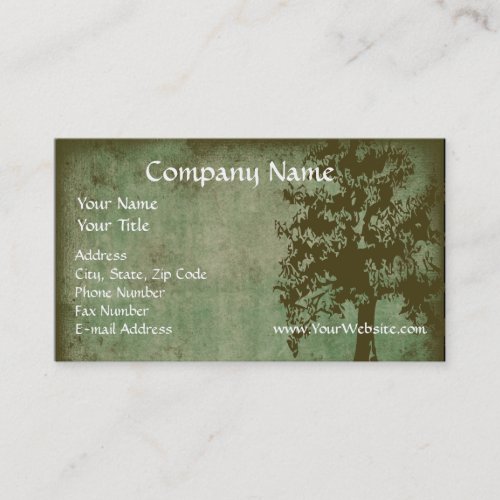 Custom Business Card, Design Online Green Eco Tree