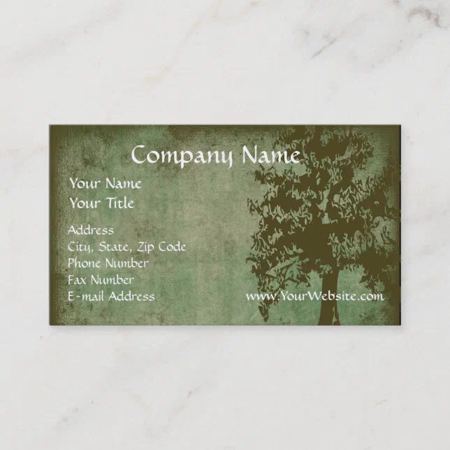 Custom Business Card, Design Online Green Eco Tree Business Card | Zazzle